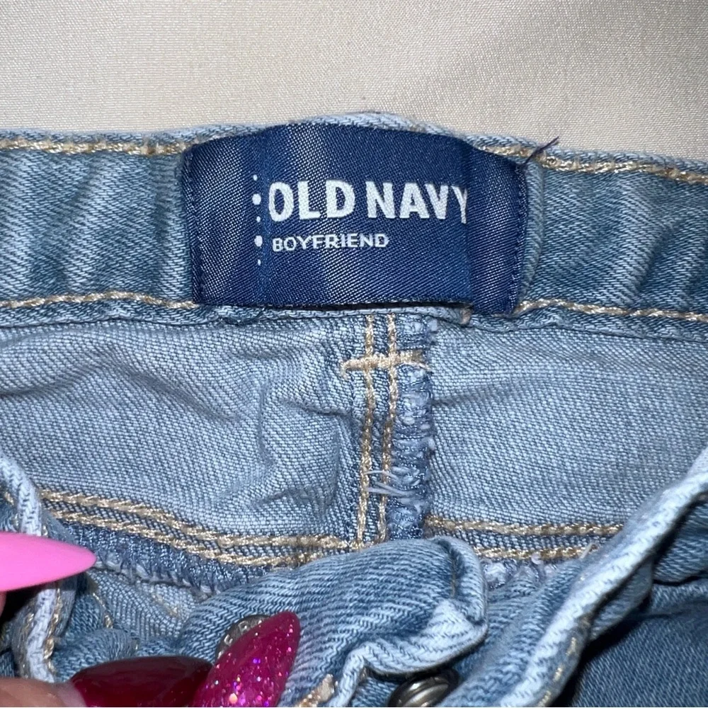 Old Navy Girl’s Light Blue Boyfriend Jeans with‎ Star Detail Size 4T